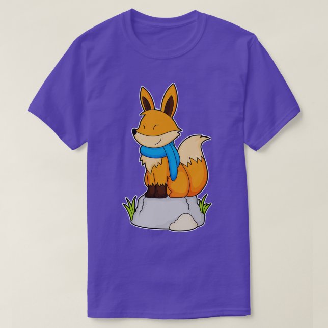 Fox med Scarf på Sten T Shirt (Design framsida)