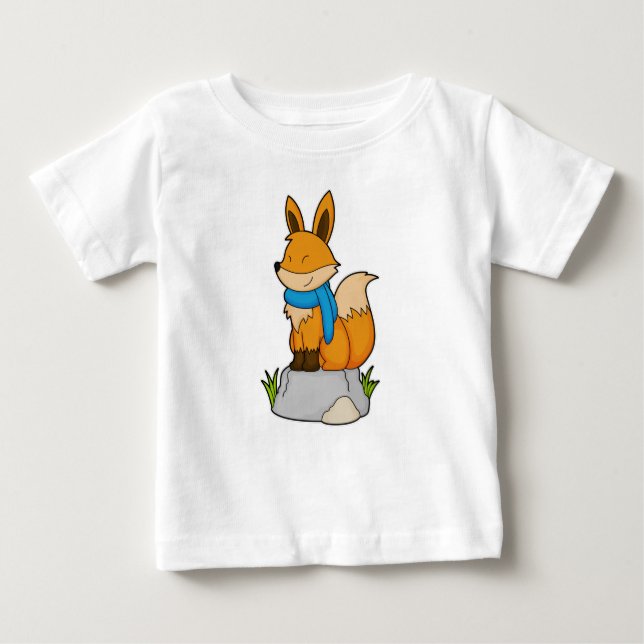 Fox med Scarf på Sten T Shirt (Framsida)