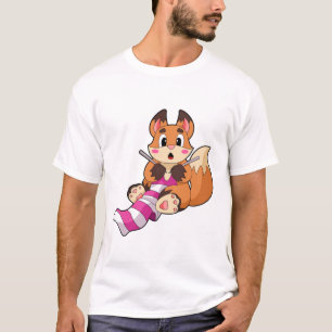 Fox med Scarf T Shirt
