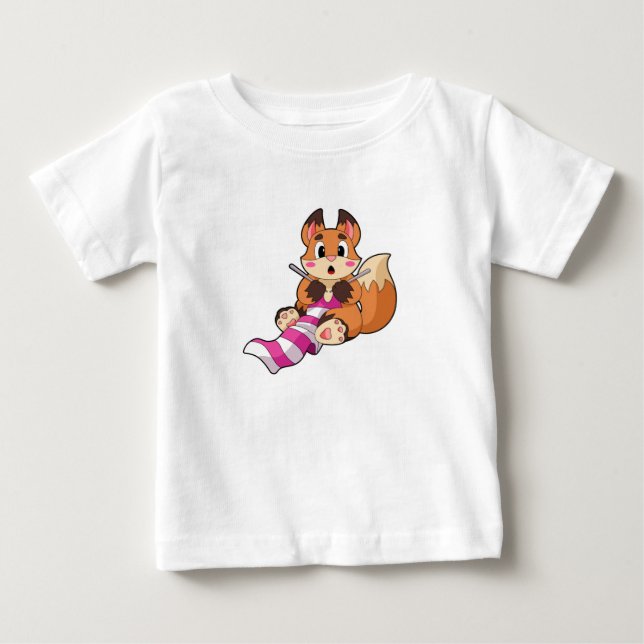Fox med Scarf T Shirt (Framsida)