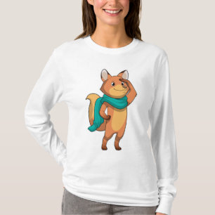 Fox med Scarf T Shirt