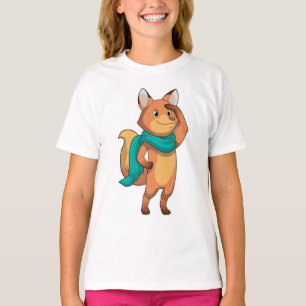 Fox med Scarf T Shirt