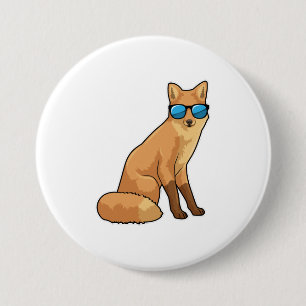 Fox med solglasögon knapp