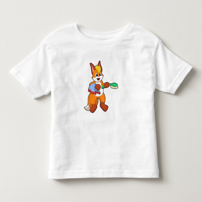 Fox med Towel & Brush T Shirt (Framsida)