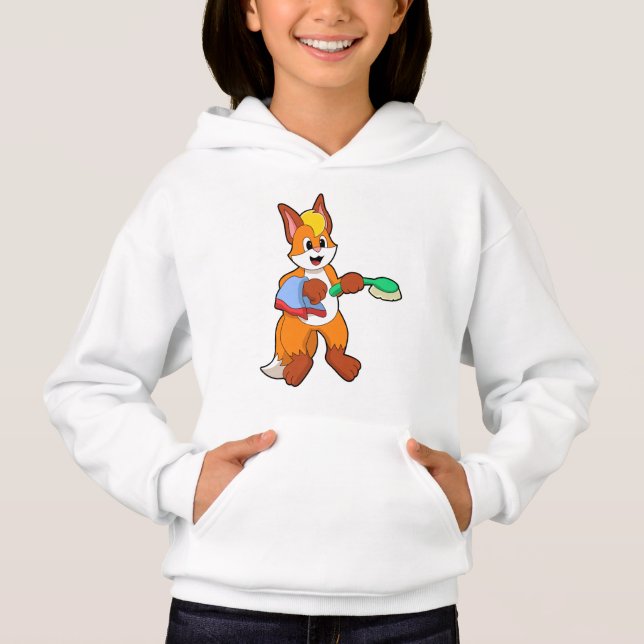 Fox med Towel & Brush T Shirt (Framsida)