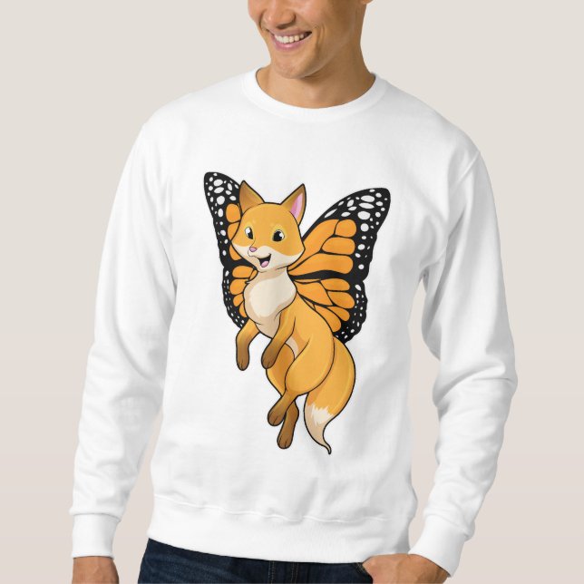 Fox med Vinge Lång Ärmad Tröja (Framsida)