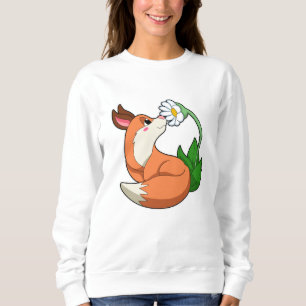 Fox med vit blomma t shirt