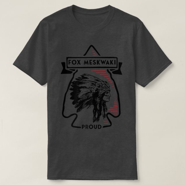 Fox Meskwaki Native Indian Vintage India T Shirt (Design framsida)