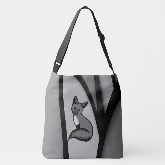 Fox Modern Art Design i Silver Axelväska (Baksida)