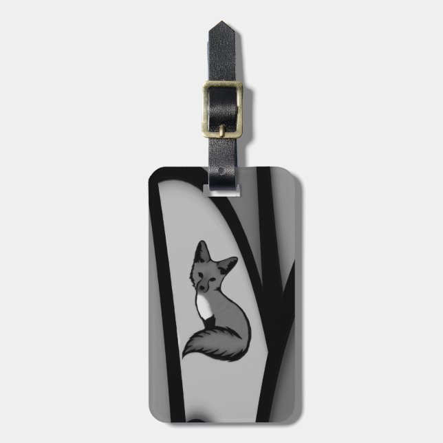 Fox Modern Art Design i Silver Bagagebricka (Vertikal Framsida)