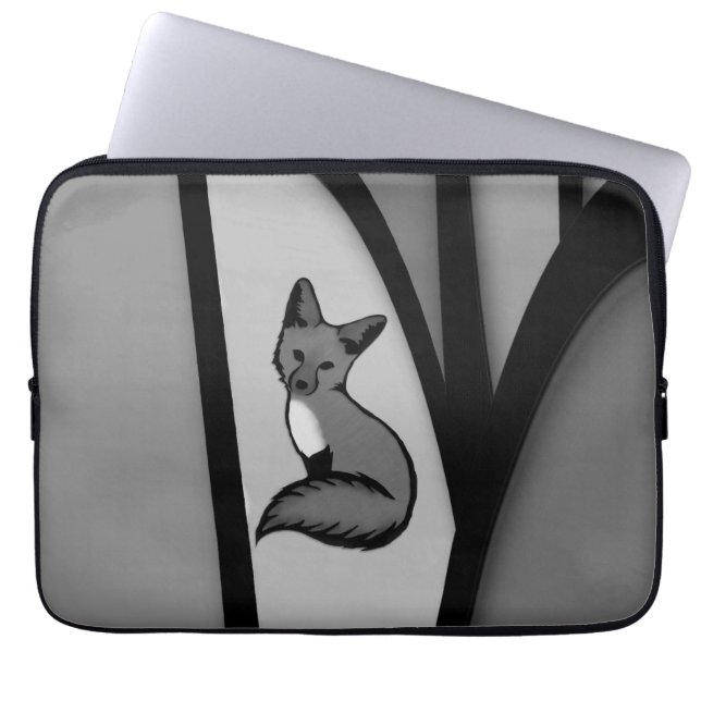 Fox Modern Art Design i Silver Laptop Fodral (Framsidan)