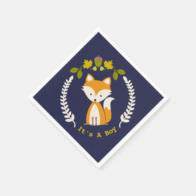Fox Modern Boy Shower Napkins Pappersservett (Hörn)
