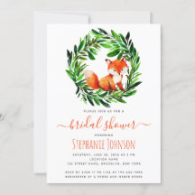 Fox Möhippa Cute Watercolor Woodland Foliage
