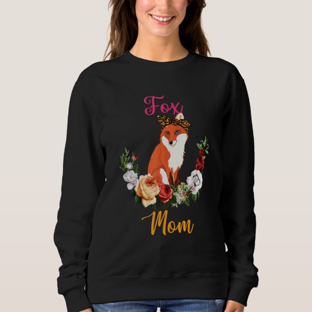 Fox Mom Floral Fox Bow Tie Lover Mother's Day T Shirt (Framsida)