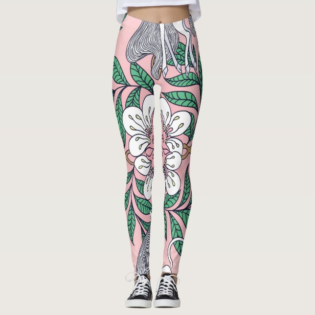 Fox Mönster: Sömlös vimatisk Vintage Leggings (Framsida)
