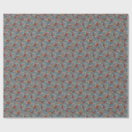 Fox Mönster Wrapping Pappert i Färg på mjuk höst Presentpapper