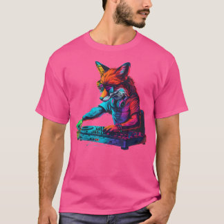 Fox Music Dj Dance Klubb Techno House Music Turnta T Shirt