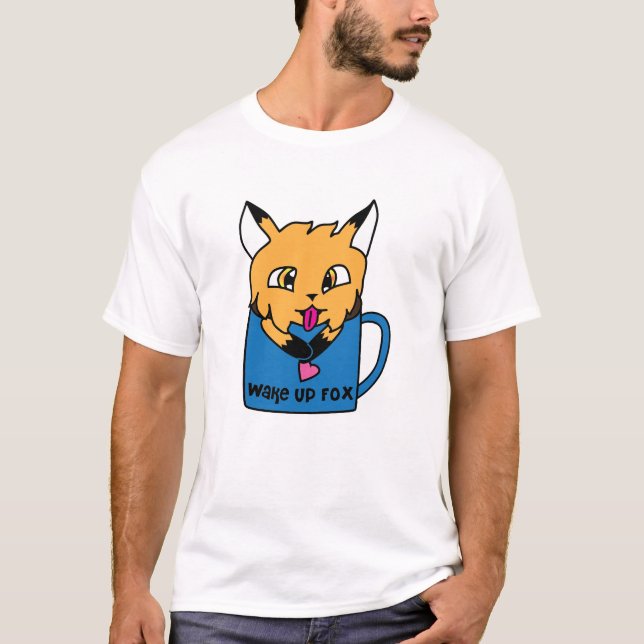 Fox N Mug T Shirt (Framsida)