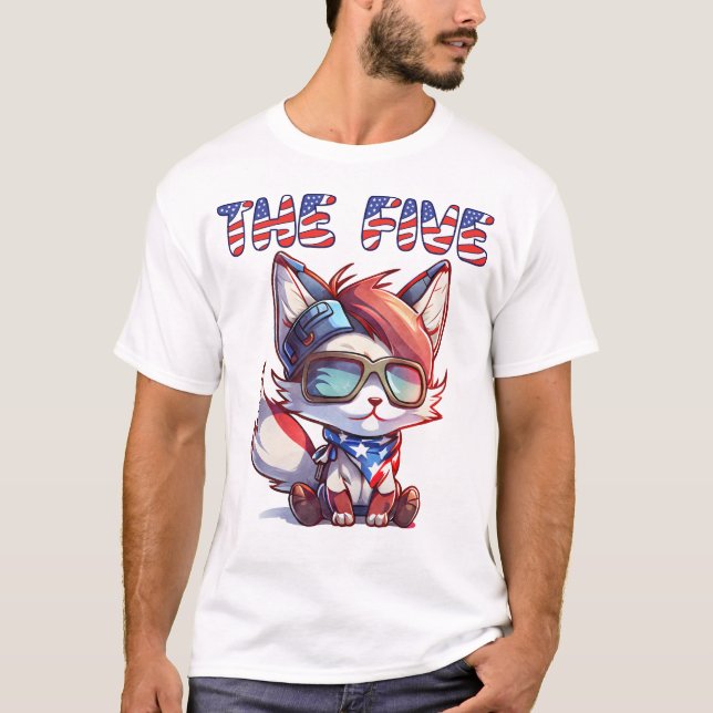 Fox News the 5 Cute American Patriotic Fox T Shirt (Framsida)