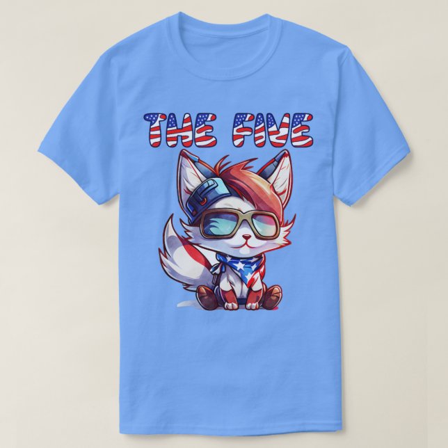 Fox News the 5 Cute American Patriotic Fox T Shirt (Design framsida)