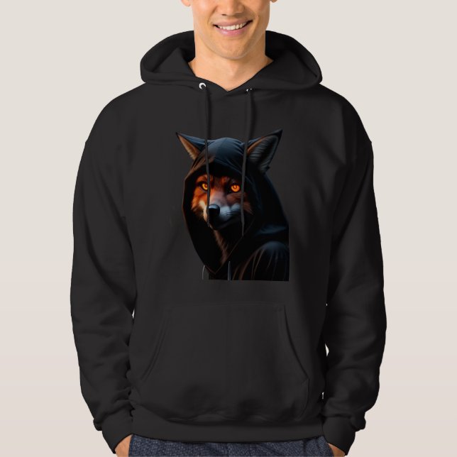 Fox Ninja with Burning Eyes Hoodie (Framsida)