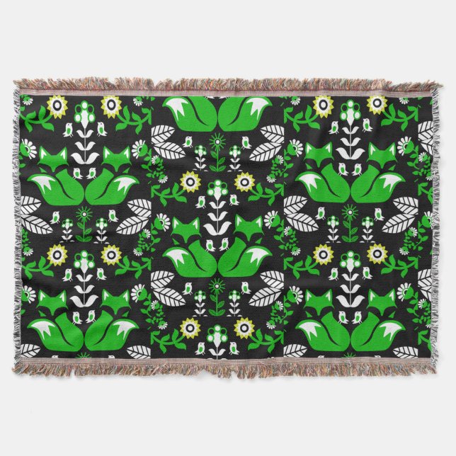 Fox Nordic Scandinavian Folk Art Tablecloth Filt (Framsidan)