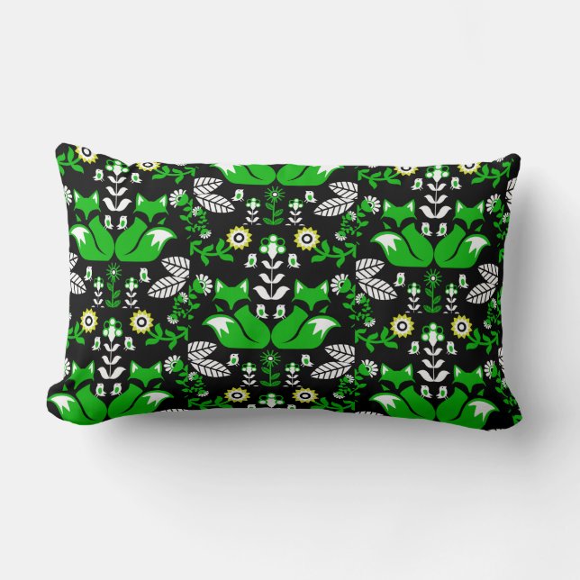 Fox Nordic Scandinavian Folk Art Tablecloth Lumbarkudde (Framsida)