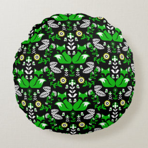 Fox Nordic Scandinavian Folk Art Tablecloth Rund Kudde
