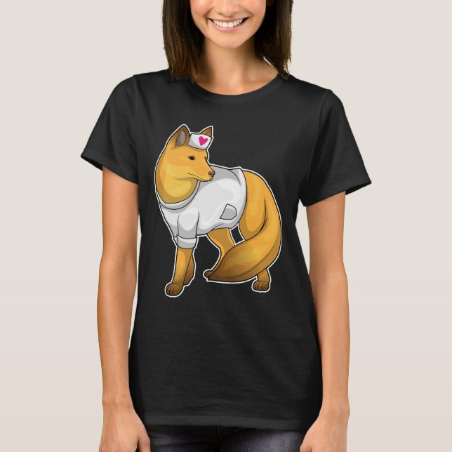 Fox Nurse Heart T Shirt (Framsida)