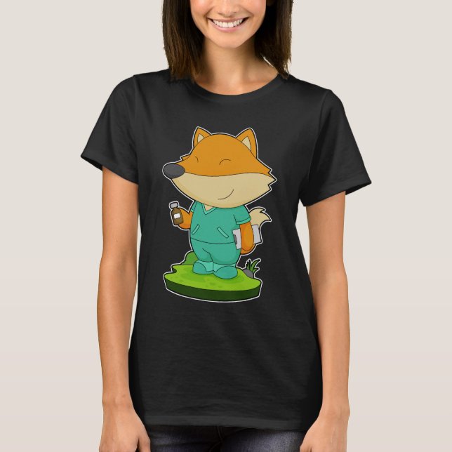 Fox Nurse Medicine T Shirt (Framsida)