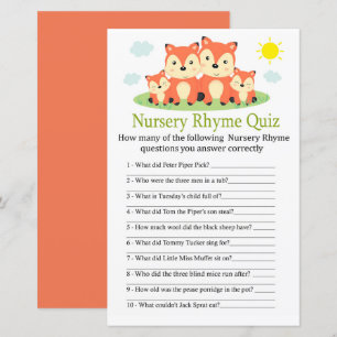 Fox Nursery Rhyme Quiz babyduschspel