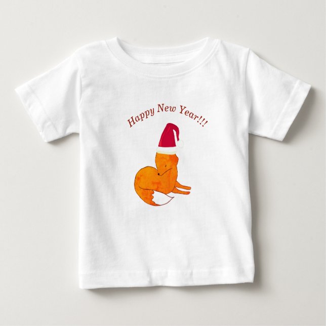 Fox nyår Anpassningsbar Baby T-Shirt (Framsida)