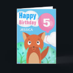 Fox och barron Kids Personlig födelsedag i alla ål Kort<br><div class="desc">Ljusstark och färgstark för barn för födelsedagskort. Anpassa med barnets namn och ålder.</div>