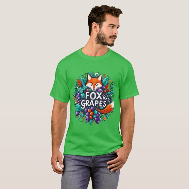 Fox och druvor t shirt (Hel framsida)