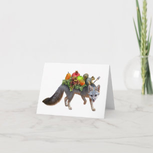 Fox- och ekorrekort för Thanksgiving Kort