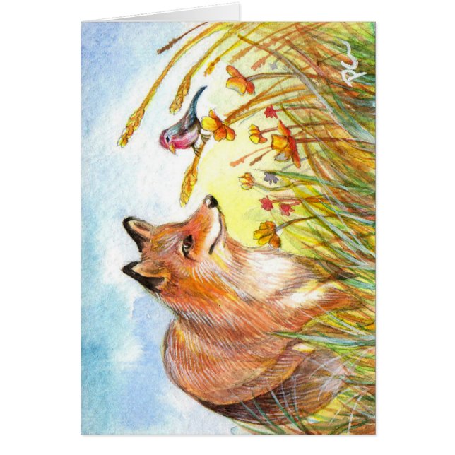 Fox och fågel i Fält OBS Kort (Framsidan)