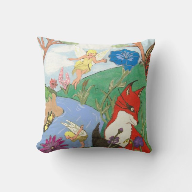 Fox och Fairy's Pillow Kudde (Framsida)