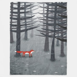 Fox och Forest Ombré liggande Fleecefilt
