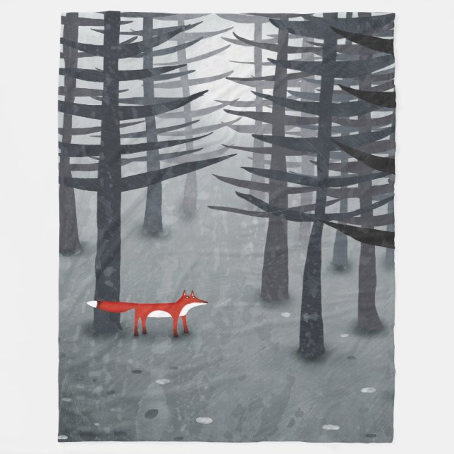 Fox och Forest Ombré liggande Fleecefilt (Framsidan)