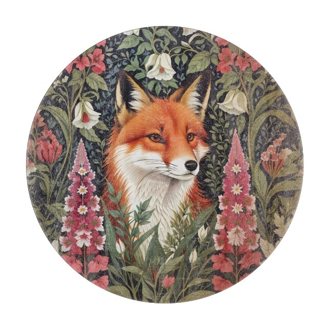 Fox och Foxglove Flowers William Morris Inspired (Framsidan)