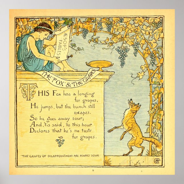 Fox och graderna 1887 Walter Crane Poster (Framsidan)