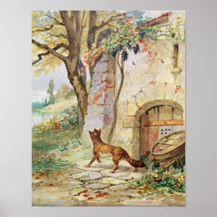 Fox och grafik, illustration för poster