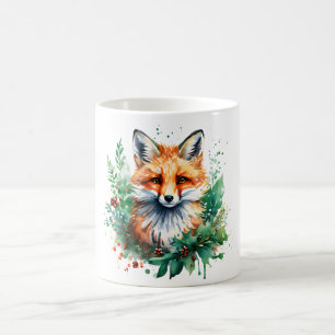 Fox och Holly med Red Berries Kaffemugg