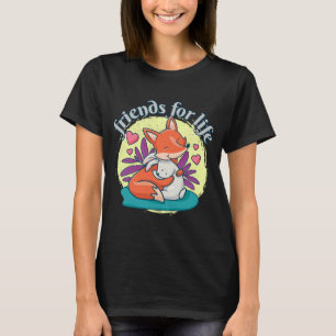 Fox- och kaninvännerna i Kärlek Vänskap för livför T Shirt