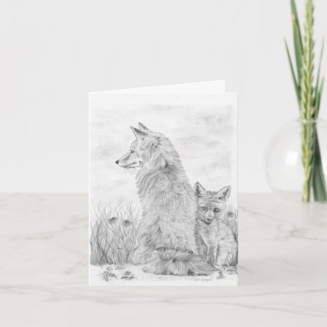 Fox och Kit Anteckningskort (Framsida)