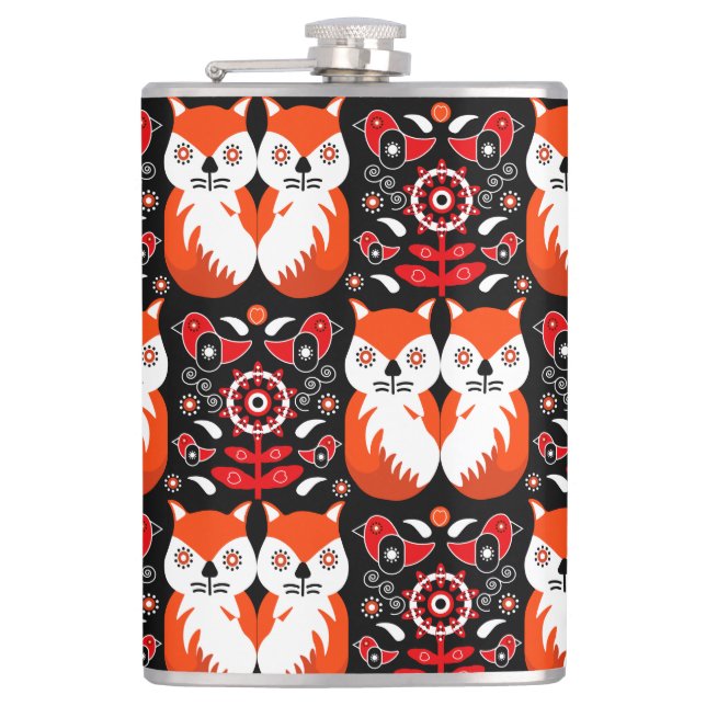 Fox och natur Nordic FolArt Fickplunta (Framsidan)