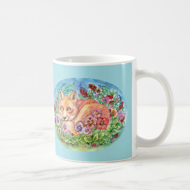 Fox och paneler kaffemugg (Höger)