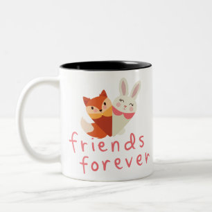 Fox och Rabbit Best Friend Två-Tonad Mugg