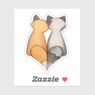 Fox och Raccoon Sticker Klistermärken