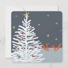 Fox- och robin-julkort kort